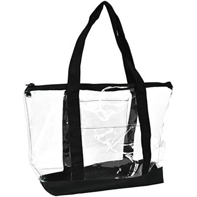 China Custom Clear PVC Shopping Bag Eco - Friendly With Strap Black PVC Shopping Bags for sale