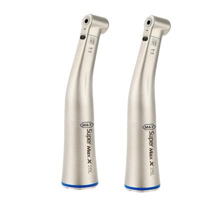 China Dental Metal Versus 1:1 Angle Handpiece Fiber Optic Blue Ring X25L Sole Water Jet Super Max Low Speed ​​Hand Piece for sale