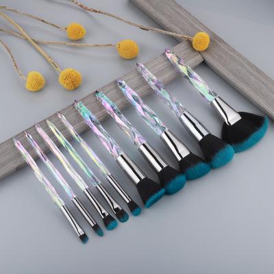 China Angular Blush New Fashion Design Luxury Makeup Brushes with Crystal Handle Diamond Brush Set for sale