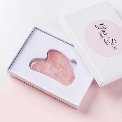 China Face Qualified Factory Wholesale Natural Stone Guasha Tool Rose Quartz Jade Gua Sha For Face Scrapers Massage for sale