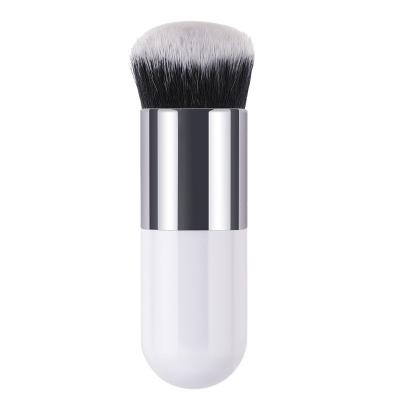 China Angular Blush New Arrival Single Makeup Brushes Premium Synthetic Hair Base Brush White Black for sale