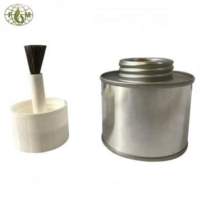 China PVC Solvent Cement Packing Empty Tin Cans 100ml With Plastic Cap Brush For PVC Cement Solvent Sale for sale