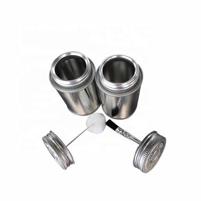 China Round 118ml PVC Screw Top Tin Can Glue Screw Top Tin Can And 4oz Cement Metal Brush With Cap for sale