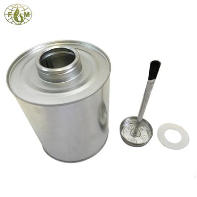 China Packing pvc/cpvc/upvc cement or other adhesive or solvent 947ML brush in box tin containers wholesale metal round tins screw lid for sale