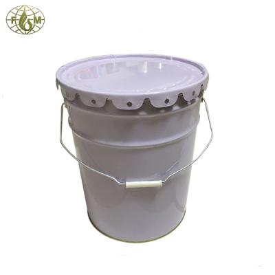 China Oil Packing Round Tin Can White Metal Bucket Paint Can Open Top Lid Can 20 Liters For Sale for sale