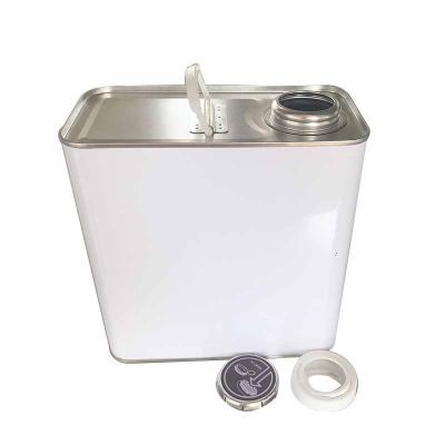 China Squeez Cap 2L Oil Tin Can Customized Printing Metal Oil Tin Can Square for sale