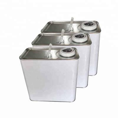 China Squeeze Cap 2L Square Tin Oil Can With Squeeze Lid And Handle For Motor Oil Packaging for sale