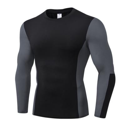 China QUICK DRY Men's Fitness Running Fitness Long Sleeves Professional Quick Dry Sports Wear High Elastic Sweat Shaping Tight T Shirt Tops for sale