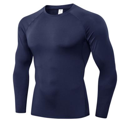 China QUICK DRY Long Sleeve Quick Dry Men's Fitness Tight Sports Running Suit T-shirt Breathable Sweat Tops for sale