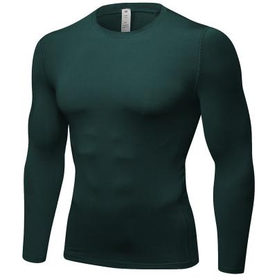 China QUICK DRY High Quality Men's Fitness Tops Long Sleeve Male Quick-Dry Long Sleeve Shirt Tight Training T-Shirt for sale