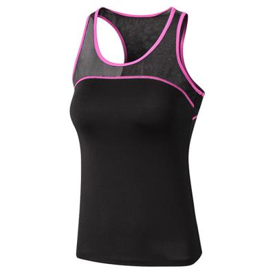 China Women's Breathable Yoga Sports Vest Contrast Color Fitness Mesh Running Tight Stretch Quick Dry Vest Tops for sale