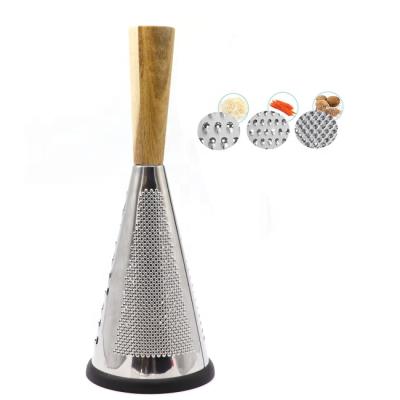 China Stainless Steel Chocolate Slicer Truffle Razor Viable Vegetable Blades 3 Side Cheese Grater With Plastic Handle for sale