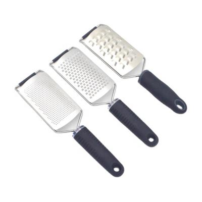 China 7*12.5cm Stainless Steel Sustainable Set Of 3 Piece Flat Blade Cheese Grater for sale