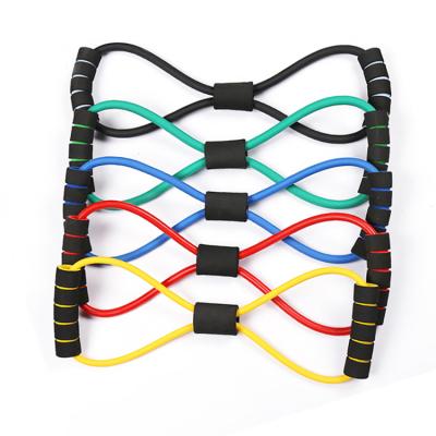 China 8-Shaped Latex Exercise Stretch Band Yoga Chest Expander Training Elastic Back Latex Pull Rope Fitness Resistance Band for sale