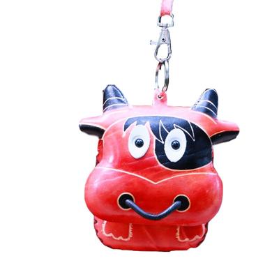 China Multifunctional Waterproof Genuine Leather Cow Animal Shape Coin Purse Cartoonish Coin Wallet Maker Cowhide Maker for sale