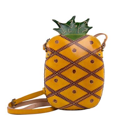 China Portable Cute Pineapple Shoulder Bag Toddler Purse New Cross - Body Bag For Kids Girl Small Bag For Dress for sale