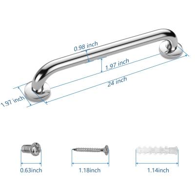 China Modern Stainless Steel Bathroom Grab Shower Handle Grab Bars Top For Bathroom (12 inch) for sale