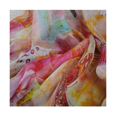 China Long Selling Well Around The World 100% Sheer Chiffon Long Chiffon Shawl Digital Printed Scarf For Women for sale