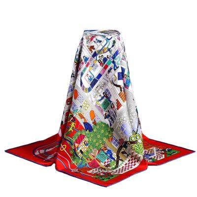 China Reputation Custom Digital Printed Chiffon Medium Solid Silk Scarf For Women for sale