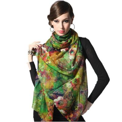 China Wool Factory No Polyester Silk Cotton Wool And Cashmere Canvas Scarf Customized By MOQ for sale