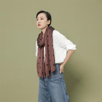 China Wholesale Warm Elegant Pashmina Wave Dot Cashmere Cashmere Winter Fashion Relaxation Scarf Ladies Soft Shawls Soft Shawls Custom Made for sale