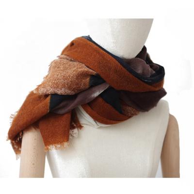 China Winter Cashmere Double Sided Relaxation Long Pashmina Long Wrap Wool Scarf Shawl for sale