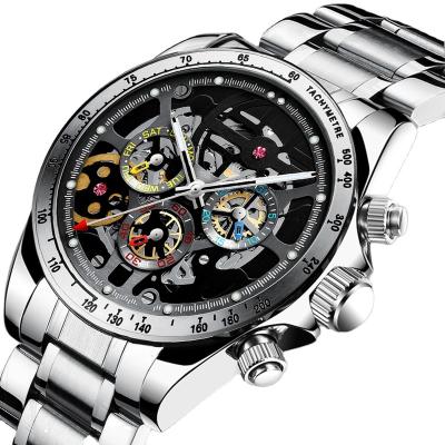 China 2020 Skeleton Gemstone Chronograph Men Watch HAIQIN Automatic Top Brand Luxury Watches Mechanical Wristwatch For Men Waterproof Dropshipping for sale