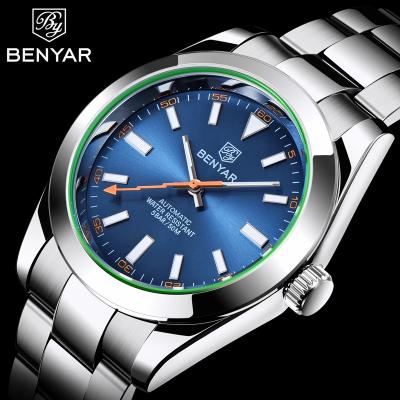 China Benyar Latest BY-5176 Minimalistic Water Resistant Luxury Men's Automatic Mechanical Watches Waterproof Milgauss Tribute Watch relogio masculino for sale