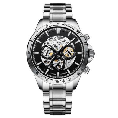 China Full Mens Mens HAIQIN Reloj Luxury Steel Skeleton Chronograph Watches For Men Mechanical Vintage Wristwatch Mens Automatic Watches for sale