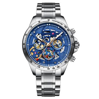 China HAIQIN Chronograph New Design Mechanical Watches For Sport Luxury Skeleton Waterproof Wristwatch Mens Luminous Watch 5ATM Customized Watch for sale