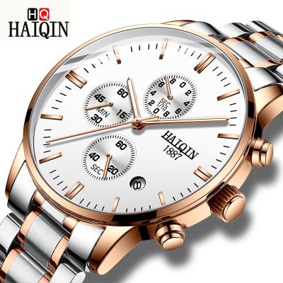 China HAIQIN Chronograph Men's Watches High Quality Fashion Men Watches Top Brand Luxury Sport Quartz Military Wrist Watch Charm Clock for sale