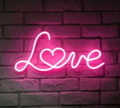 China Wedding led neon sign, rose love sign, decoration wedding or bed neon led room for sale