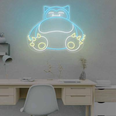 China Shops SNORLAX Sig neon anime led neon sign, custom neon wall decor home wall light decor, custom neon sign for sale