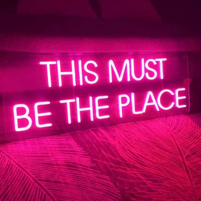 China Shops This Must Be Place Neon Sign Bar Bedroom LED Text Neon Lights Party Decor Neon Sign For Home, Room Or Shop for sale