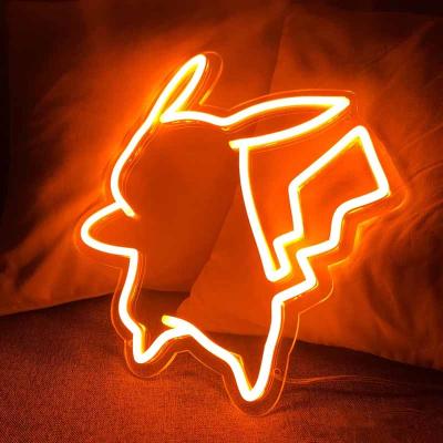 China Shops Anime Neon Sign, Pikachu Light Signs, Led Neon Sign For Bedroom Dorm Apartment Wall Hanging for sale