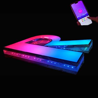 China Shop cuustom game front store 3d rgb led letter sign exterinal waterproof stainless steel alphabet illuminated signage for sale