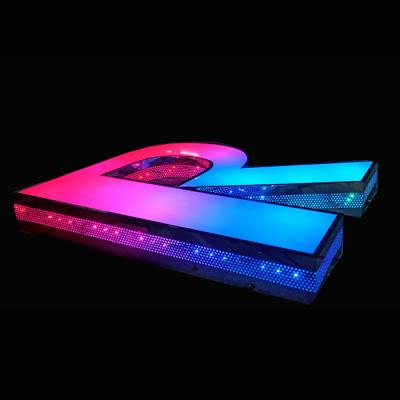 China Store Front Letters Channel 3D Led Acrylic Letter Signs RGB Changeable Letter Led Sign for sale