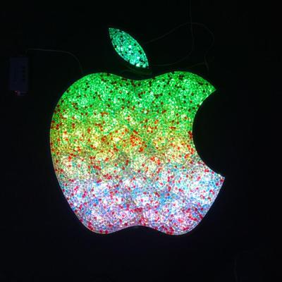 China Store Front RGB Diamond Apple Shape 3d Led Channel Letter Sign Business Mobile Store Outdoor Signage for sale