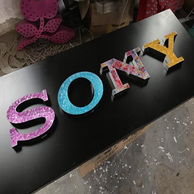 China Store front moving store led light apple logo name boards stainless steel custom custom indoor light up letter signs for sale