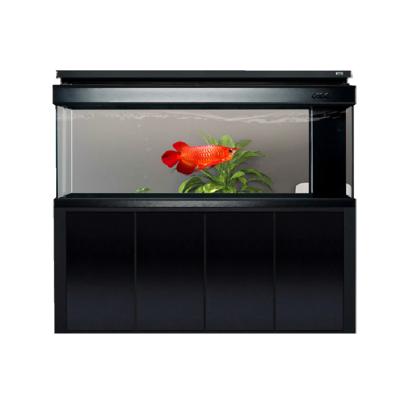 China Glass CADE Factory Processes and Customizes Super Large Consumer and Commercial High End Black Arowana Fish Tank Energy Saving for sale