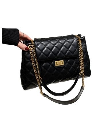 China 2022 new style waterproof high quality women pu leather black chain cross - body handbag for sale