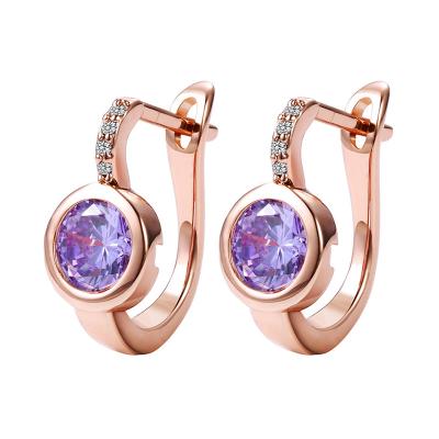 China New Jewelry CLASSIC Fashion Design Huggies Earrings With Synthetic Zircon For Girl Gifts On Valentine's Day for sale