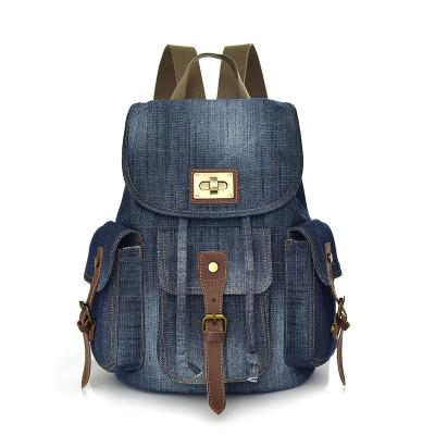 China 2022 waterproof new vintage denim bag backpack women's leisure backpack canvas backpack outdoor travel for sale