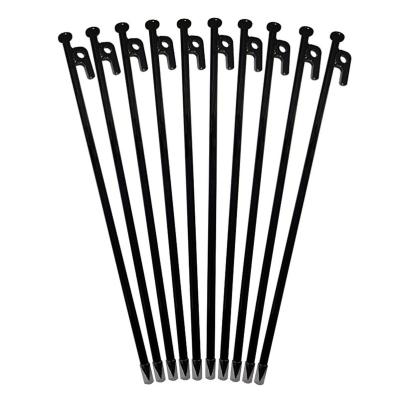 China Steel DANCHEL OUTDOOR Heavy Duty 16inch Tent Stakes Forged Steel Inflexible Metal Pegs for Bell Tent Camping Ground Beach Sun Shelter for sale