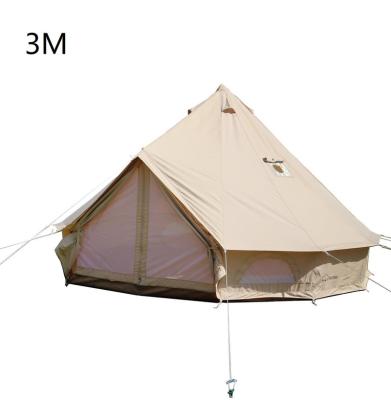 China Diagonal Bracing Type DANCHEL OUTDOOR 3M Cotton Canvas Yurt Tent with 2 Stove Jacks, Glamping Tents for Camping(Top and Wall) for sale