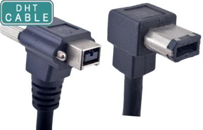 Cina La vite con testa zigrinata che chiude la visione artificiale a chiave cabla l'angolo retto di Pin di Firewire 1394B 9 al Pin 1394A 6 in vendita