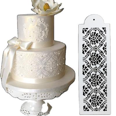 China Sustainable Lixsun Wedding Cake Stencil Fondant Tool Plastic Cake Decorating Plastic Stencils Different Designs for sale