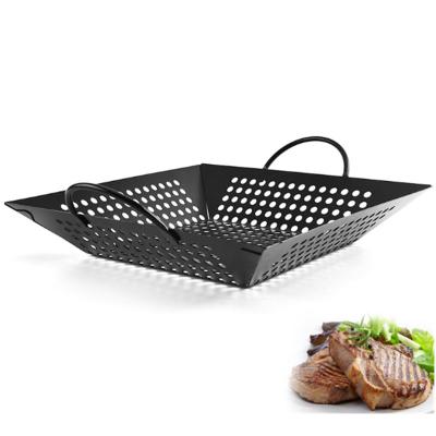 China Lixsun Carbon Steel Non Stick Food Grade BBQ Grill Pan Meat Barbecue Baking Roasting Sustainable Outdoor Pan for sale