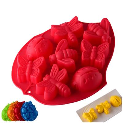 China Lixsun Food Grade BPA Free Insect Shape Silicone Cake Mold 3d Cake Baking Pastry Viable Pudding Mold for sale