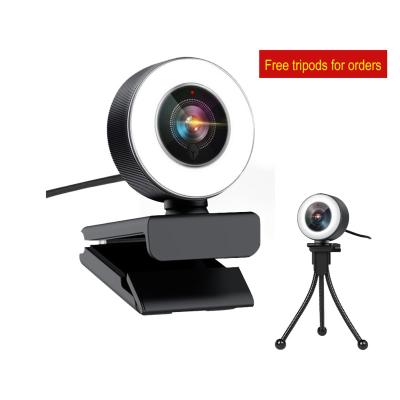 China Wholesale Auto Focus 2K Web Camera HD Streaming Webcam Built in Adjustable Ring Light for Google Gather Facebook Webcam for sale